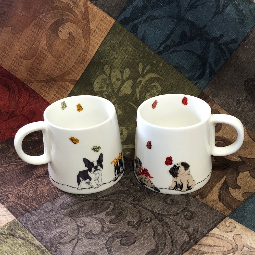 🐾EUC🐾Two Dog Print Mugs